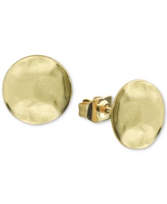 Argento Vivo - Hammered Stud Earrings in Gold-Plated Sterling Silver