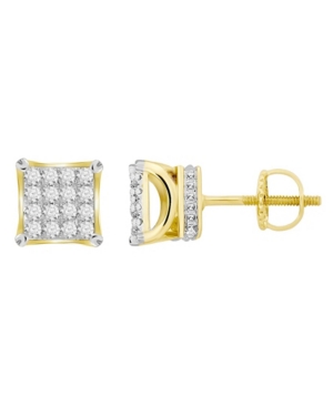 Macy's Men's Diamond (3/4 Ct.t.w.) Square Earring Set In 10k Yellow Gold