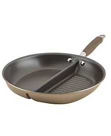 Advanced Home Hard-Anodized 12.5" Nonstick Divided Grill and Griddle Skillet