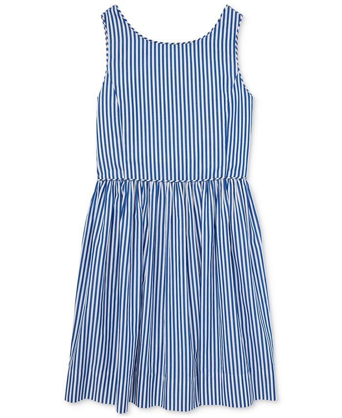 Polo Ralph Lauren Big Girls Bengal-Stripe Cotton Dress - Macy's