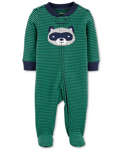 Carter S Baby Boys 1 Pc Striped Cotton Footed Pajamas Reviews Pajamas Kids Macy S