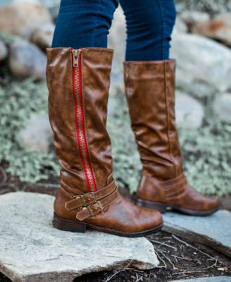 ladies wide calf leather boots