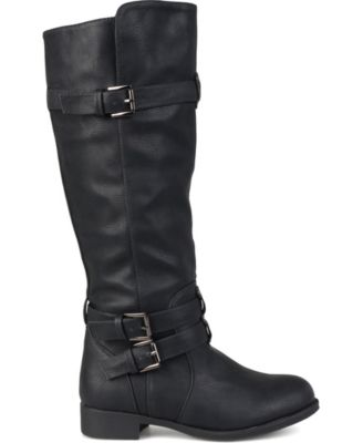 Women's Bite Wide Calf Knee High Buckle Boots