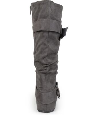 Journee Womens Jester-01 Extra Wide Calf Hidden Wedge Riding Boots