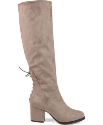 Women's Leeda Wide Calf Lace Up Detail Knee High Boots