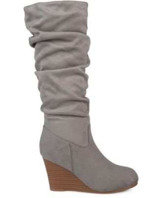 wide calf wedge boots