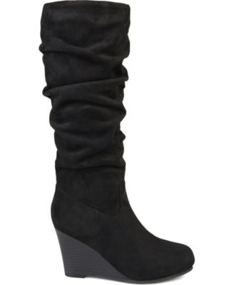Women's Haze Wide Calf Rouched Knee High Wedge Boots