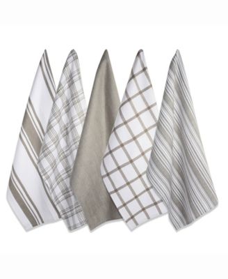 Assorted Woven Dishtowel, Set of 5