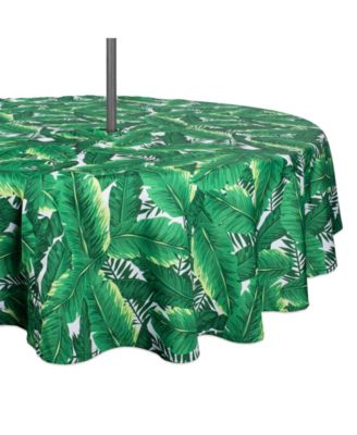 Banana Leaf Outdoor Tablecloth with Zipper 60" Round