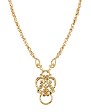 image of 2028 Gold-Tone Heart Eyeglass/Badge Holder 28