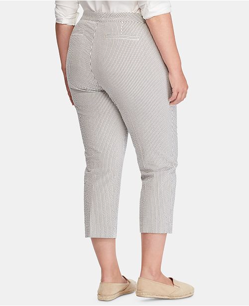 Lauren Ralph Lauren Plus-Size Seersucker Skinny Pants & Reviews - Pants ...