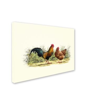 The Macneil Studio 'Cockerel And Hen Copy' Canvas Art - 14" x 19"