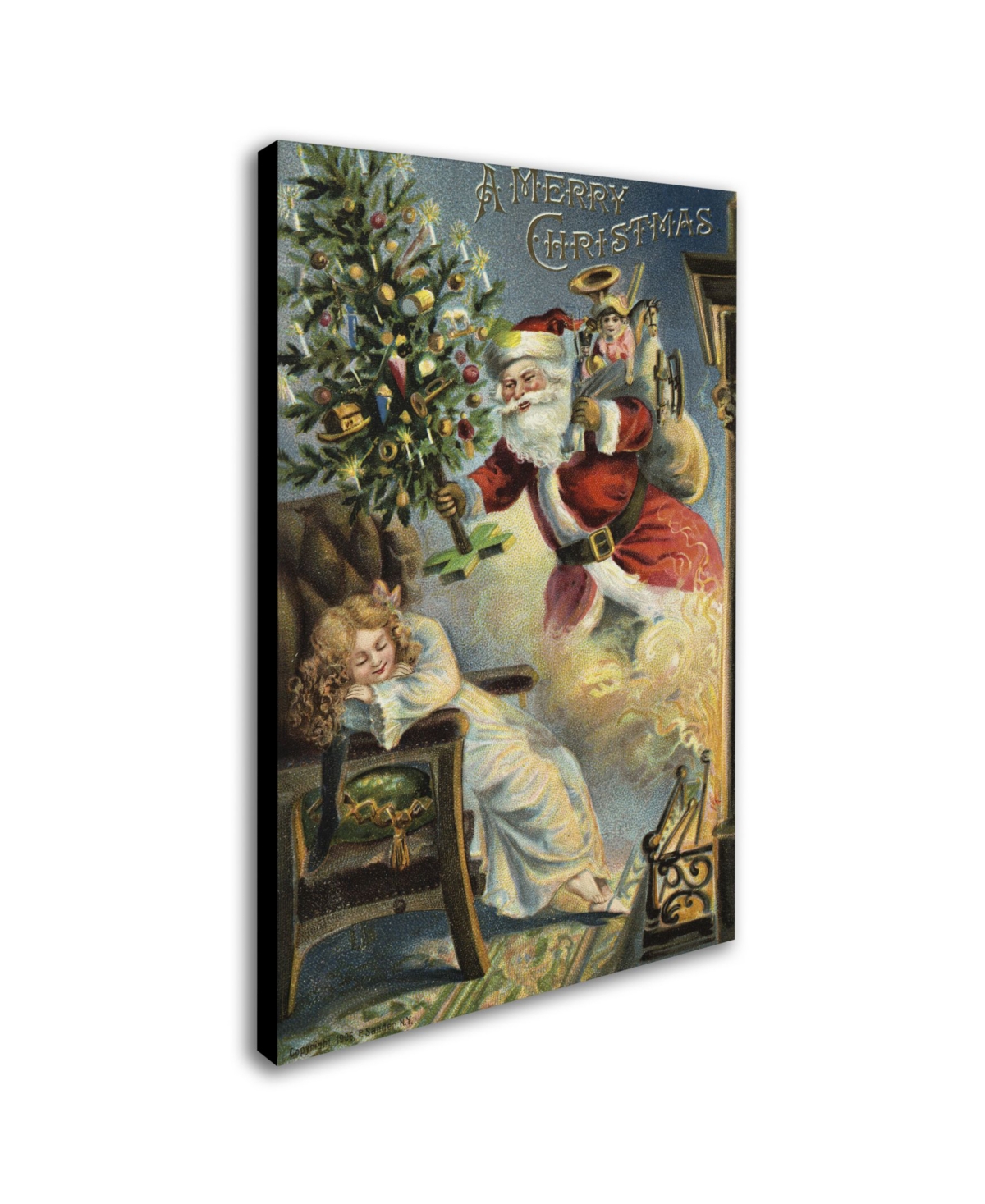Vintage Apple Collection 'Merry Christmas Santa' Canvas Art -