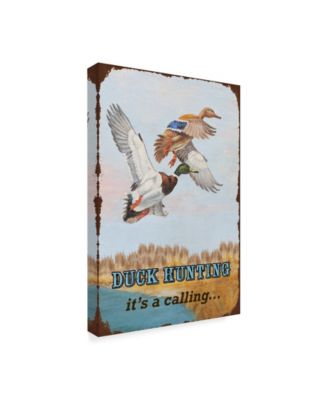 Jean Plout 'Duck Hunting Calling' Canvas Art - 22" x 32"