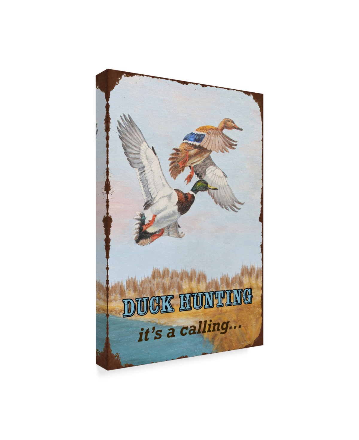 Jean Plout 'Duck Hunting Calling' Canvas Art - 22" x 32"