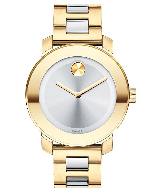 Movado Bold Silver Dial Two Tone Steel Strap Watch for Women - 3600702