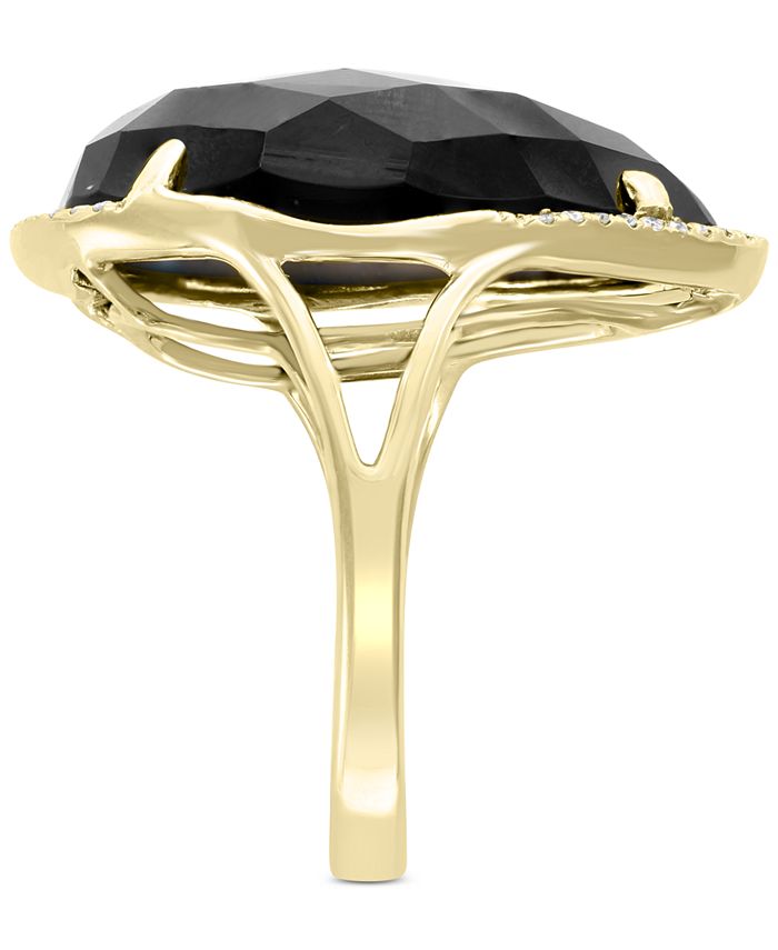 EFFY Collection - Onyx (22 x 15mm) & Diamond (1/10 ct. t.w.) Statement Ring in 14k Gold