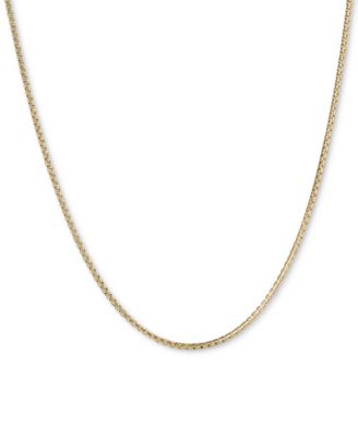 Italian Gold - Textured Box Link 22" Chain Necklace in 14k Gold