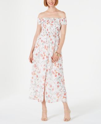cece smocked off the shoulder dress