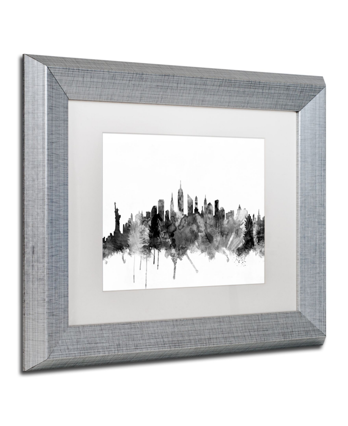 Michael Tompsett 'New York City Skyline B&W' Matted Framed Art -