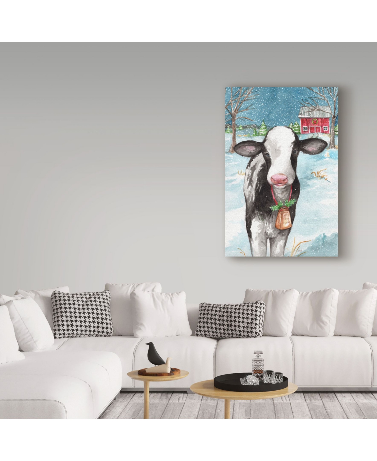 Melinda Hipsher 'Country Barn Christmas With Wreath' Canvas Art -