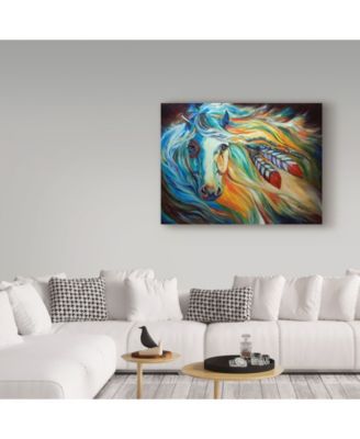 Marcia Baldwin 'Breaking Dawn Indian War Horse' Canvas Art - 47" x 35"