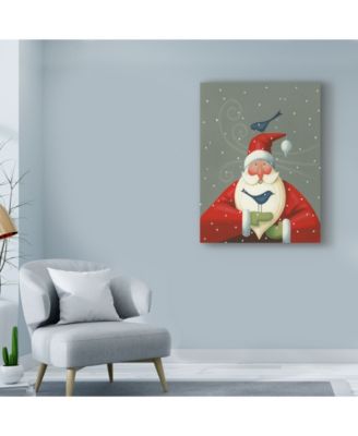 Margaret Wilson 'Santa With Bluebirds' Canvas Art - 14" x 19"