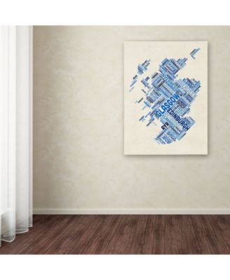 Trademark Global Michael Tompsett 'Scotland Typography Text Map 5' Canvas Art - 14" x 19"