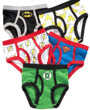 Dc Comics Justice League 5-Pk Cotton Briefs Little Boys & Big Boys