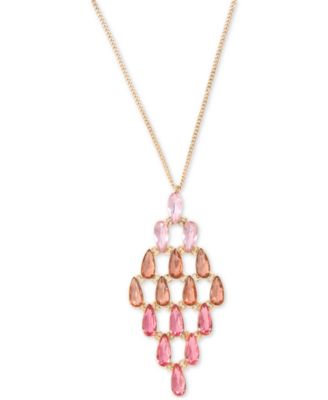 Givenchy - Gold-Tone Pink Crystal 24" Pendant Necklace