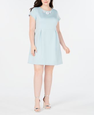 Betsey Johnson - Trendy Plus Size Embellished Fit & Flare Dress
