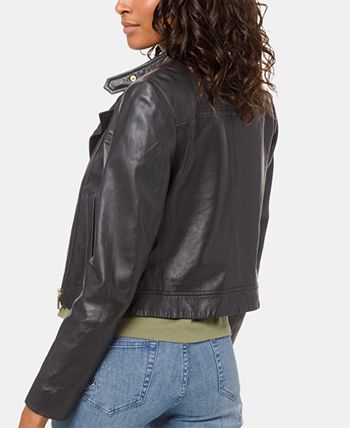 Michael Kors Women s Leather Moto Jacket Macy s
