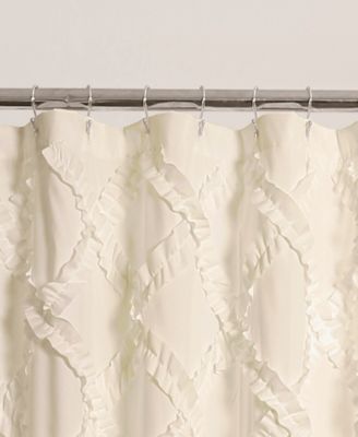 Ruffle Diamond Shower Curtain, 72" x 72"