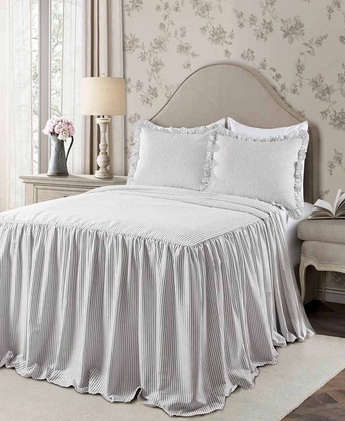 Lush Décor Ticking Stripe 2 Piece Twin, What Size Is A Twin Bedspread