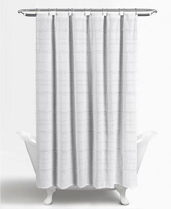 Lush Décor - Stripe Clip Jacquard 72" x 72" Shower Curtain