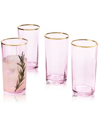Martha Stewart Collection - Blush Highball Glasses, Set of 4