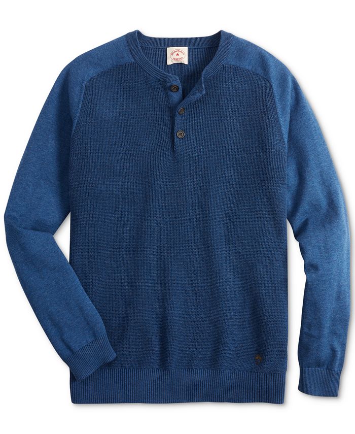 Brooks Brothers Men's Textured Henley Sweater & Reviews - Sweaters ...