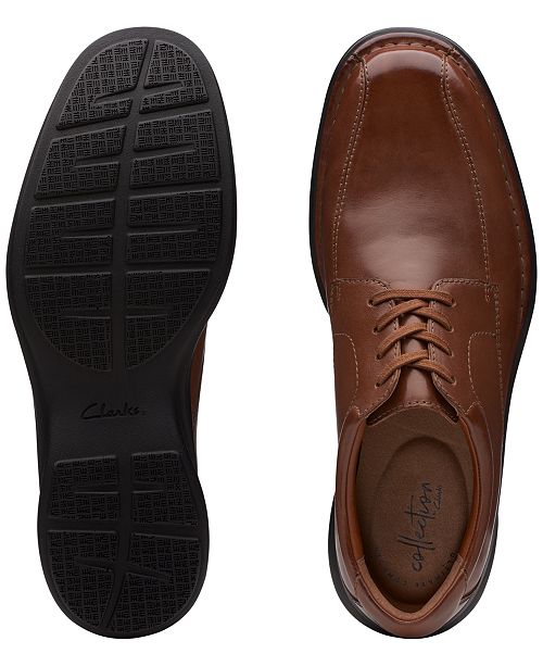 Clarks Men's Kempton Run Black Leather Dress Casual LaceUp Shoes