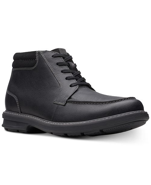 Clarks Men S Rendell Rise Black Leather Casual Boots Reviews