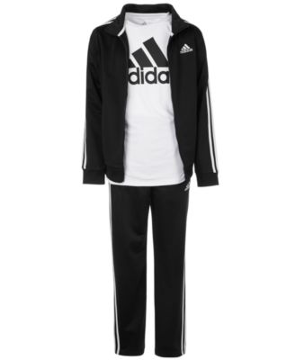 Adidas Big Boys Iconic Tricot Jacket Pants Logo T Shirt Separates