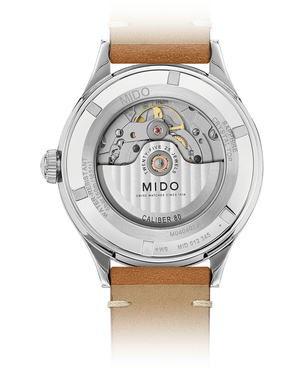 Shop Mido Men's Swiss Automatic Multifort Patrimony Pulsometer Brown Leather Strap Watch 40mm