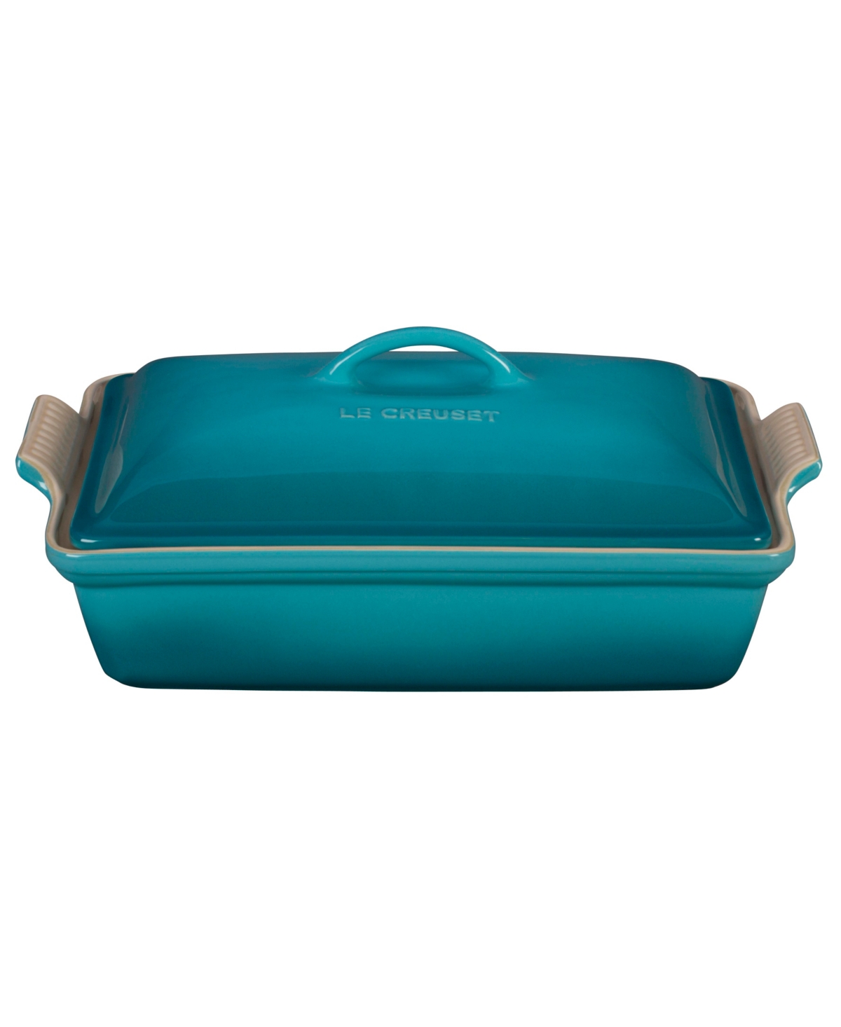 Le Creuset Heritage Stoneware 12" X 9" Covered Rectangular Baking Dish In Caribbean