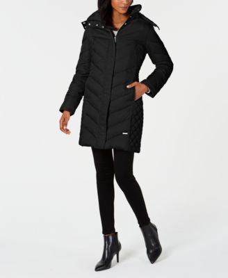 kenneth cole faux fur puffer coat