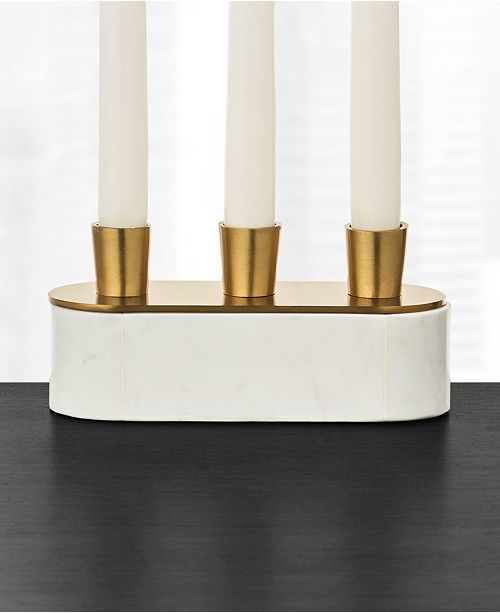 Hotel Collection Marble Candle Holder, Created for Macy's ...