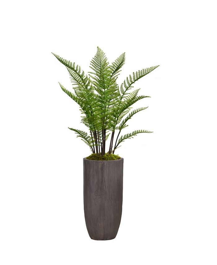 Vintage Home - 56.25" Tall Fern Plant Faux decor With Burlap Kit in Resin Planter