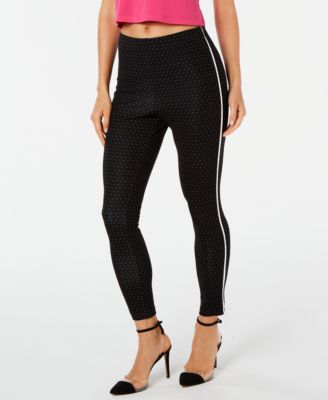 Hue - Pin-Dot Knit High-Waist Cropped Skimmer Leggings
