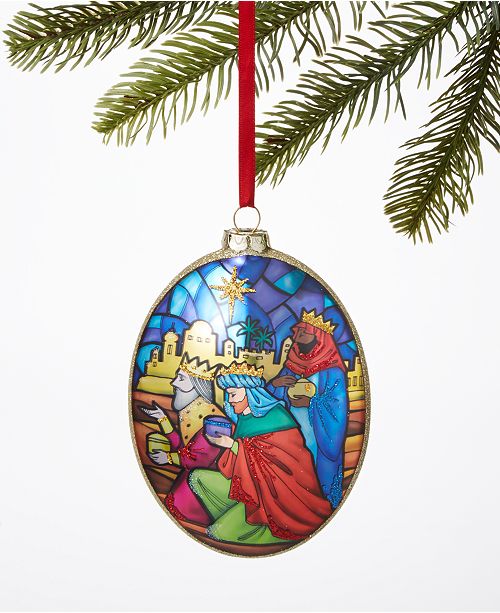 Holiday Lane Joy To The World Three Kings Glitter Ornament
