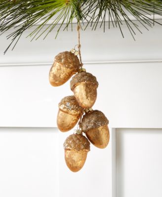Holiday Lane - Spotted Owl Gold Acorns Ornament