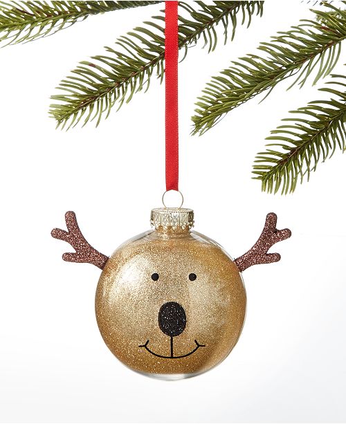 Holiday Lane Make Merry Reindeer With Antlers Ornament Created