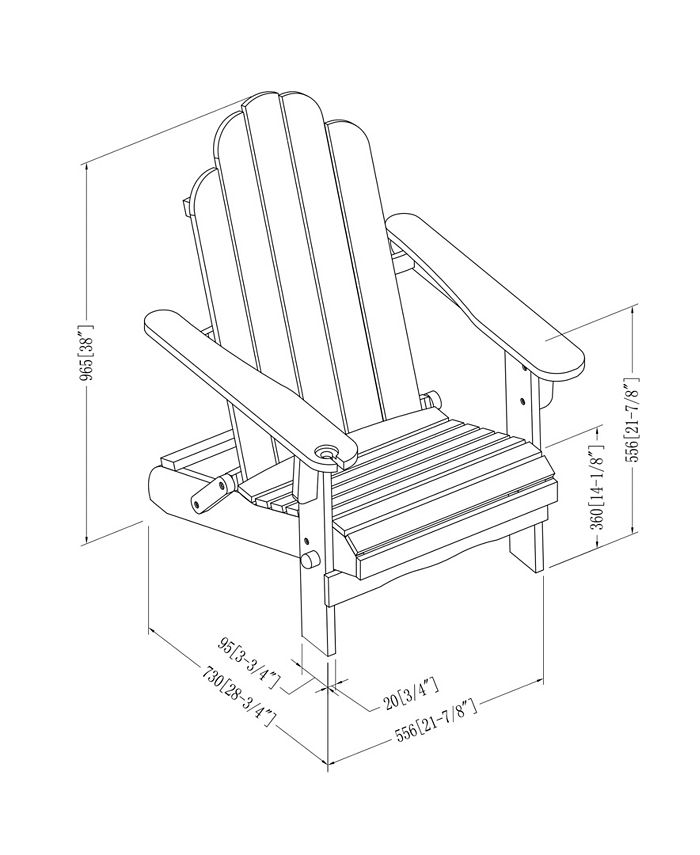 Walker Edison Patio Wood Adirondack Chair & Reviews Furniture Macy's